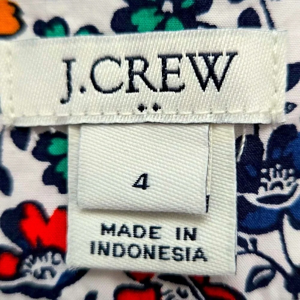 J. Crew Floral‎ Print Bow Tie Waist Shorts Women's Coquette Garden Lightweight 4